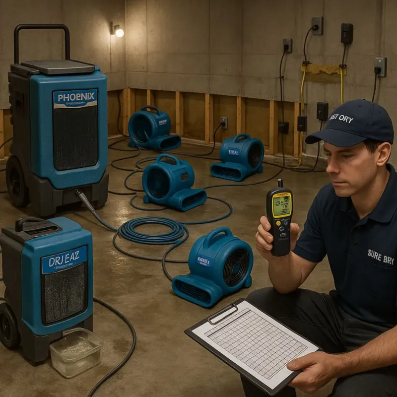Structural Drying and Dehumidification process in Greenport, NY